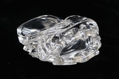 Lot 203 - A ROCK CRYSTAL OLMEC BIRD VESSEL, 20TH CENTURY
