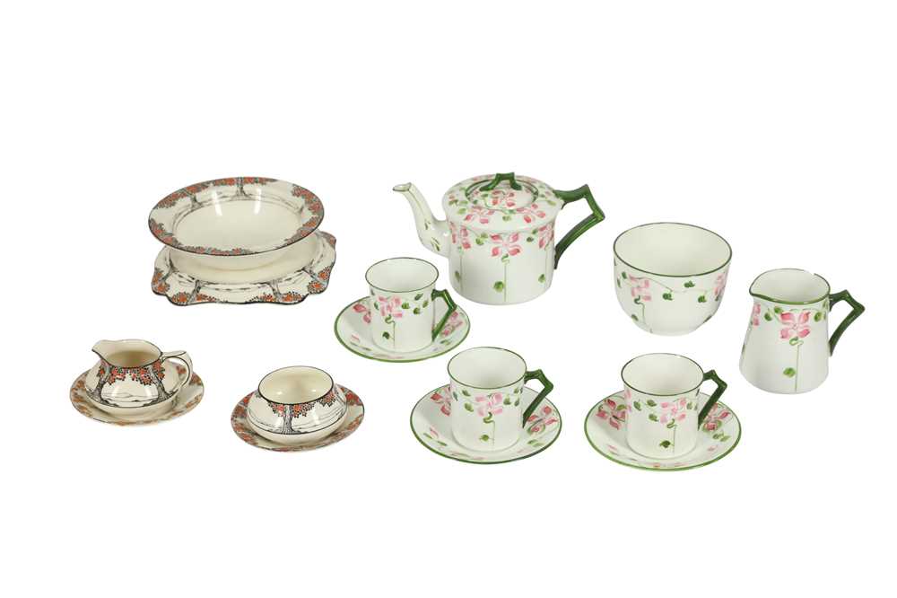 Lot 261 - A STAFFORDSHIRE POTTERY PART TEA SERVICE BY E H AND CO. FENTON