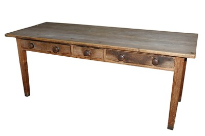 Lot 499 - A PINE KITCHEN TABLE, 19TH CENTURY