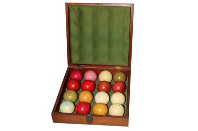 Lot 99 - A COLLECTION OF SIXTEEN IVORY SNOOKER BALLS, 19TH CENTURY