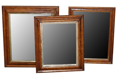 Lot 593 - SIX MAPLE FRAMED RECTANGULAR MIRRORS, 19TH CENTURY