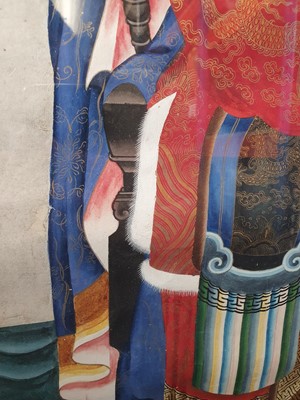 Lot 316 - A LARGE CHINESE PORTRAIT OF A COURTESAN.