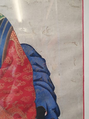 Lot 316 - A LARGE CHINESE PORTRAIT OF A COURTESAN.