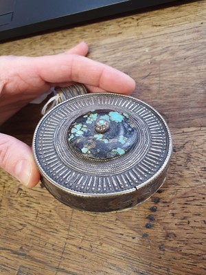 Lot 753 - λ THREE TIBETAN CIRCULAR SILVER GAU.