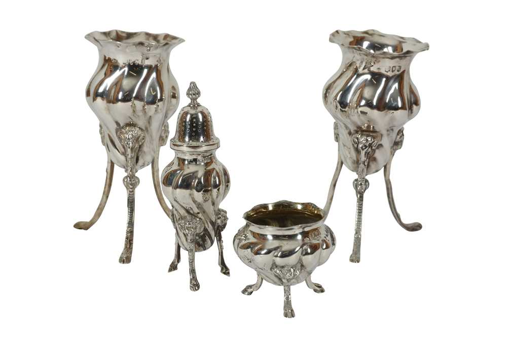 Lot 9 - A PAIR OF VICTORIAN STERLING SILVER POSY VASES