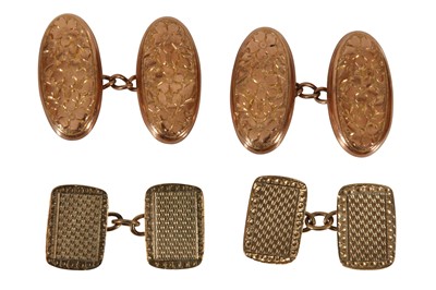 Lot 52 - TWO SETS OF GOLD CUFFLINKS