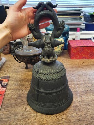 Lot 736 - A BURMESE BRONZE BELL.