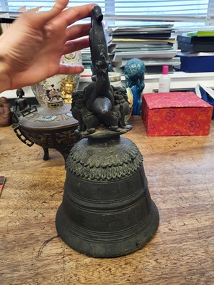 Lot 736 - A BURMESE BRONZE BELL.