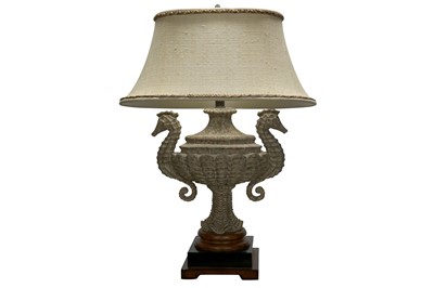 Lot 611 - A PAIR OF CONTEMPORARY RECONSTITUTED STONE MAITLAND-SMITH TABLE LAMPS