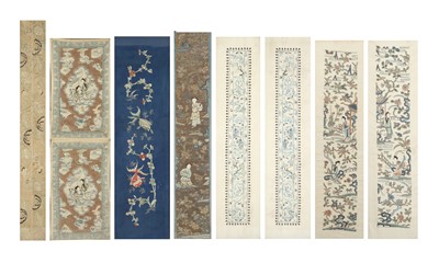 Lot 196 - A COLLECTION OF EIGHT CHINESE EMBROIDERED TEXTILES.
