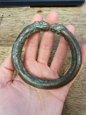 Lot 476 - A CHINESE BRONZE BRACELET.