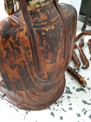 Lot 739 - A MASSIVE GILT-LACQUER FIGURE OF BODHISATTVA CUNDI.