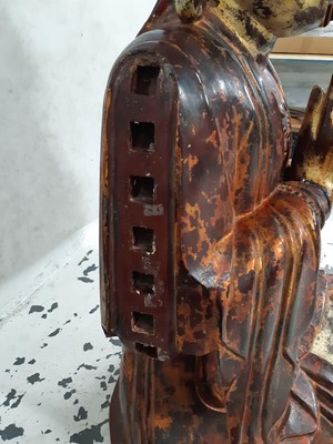 Lot 739 - A MASSIVE GILT-LACQUER FIGURE OF BODHISATTVA CUNDI.