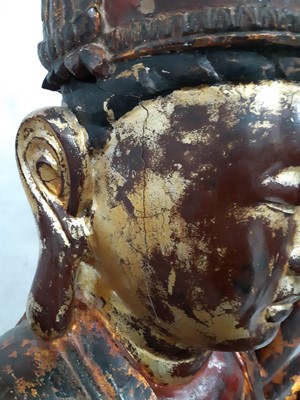 Lot 739 - A MASSIVE GILT-LACQUER FIGURE OF BODHISATTVA CUNDI.