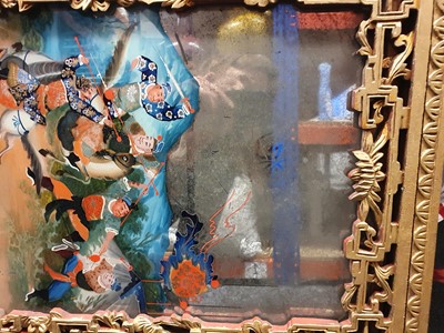 Lot 95 - A CHINESE REVERSE GLASS PAINTING.