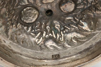 Lot 646 - A CHINESE SILVER 'BAMBOO' GOBLET BY LEE CHING.