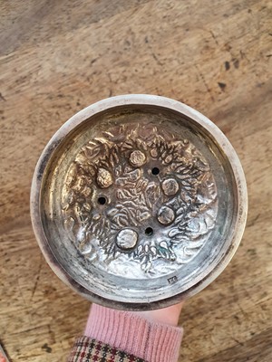 Lot 646 - A CHINESE SILVER 'BAMBOO' GOBLET BY LEE CHING.