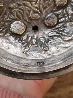 Lot 646 - A CHINESE SILVER 'BAMBOO' GOBLET BY LEE CHING.