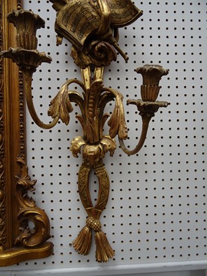Lot 114 - A PAIR OF CARVED GILTWOOD WALL APPLIQUES, EARLY 20TH CENTURY