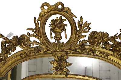 Lot 102 - A LARGE GILTWOOD WALL MIRROR, MID 19TH CENTURY