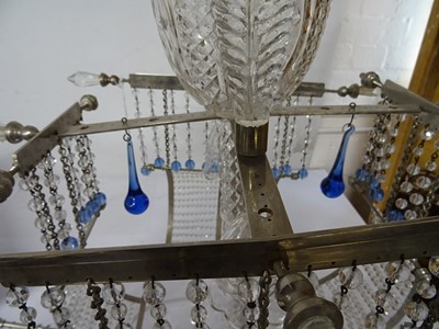 Lot 449 - A CONTINENTAL BOAT FORM TWO LIGHT CHANDELIER, 20TH CENTURY