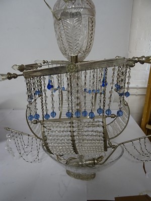 Lot 449 - A CONTINENTAL BOAT FORM TWO LIGHT CHANDELIER, 20TH CENTURY