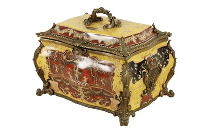 Lot 79 - A LARGE ROCOCO STYLE PORCELAIN AND BRONZE MOUNTED TABLE CASKET