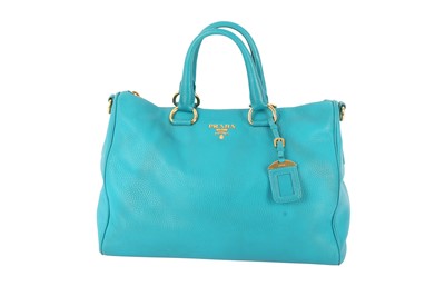 Lot 755 - PRADA TURQUOISE VITELLO DAINO TOTE