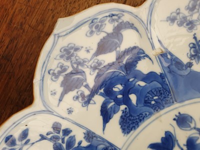 Lot 166 - A PAIR OF CHINESE BLUE AND WHITE 'LOTUS' DISHES.