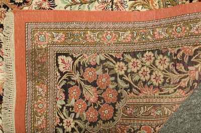 Lot 95 - AN EXTREMELY FINE  SIGNED SILK QUM RUG, CENTRAL PERSIA