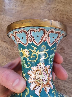 Lot 107 - A CHINESE FAMILLE ROSE CANTON ENAMEL 'FLOWERS' VASE.