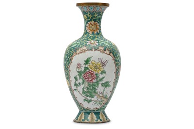 Lot 107 - A CHINESE FAMILLE ROSE CANTON ENAMEL 'FLOWERS' VASE.