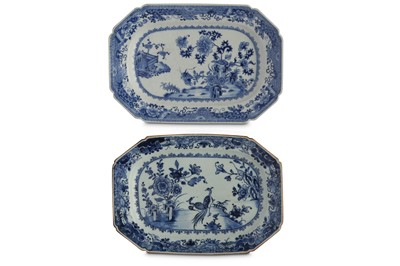 Lot 666 - TWO CHINESE BLUE AND WHITE TUREEN STANDS.