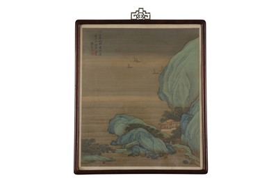 Lot 142 - A LANDSCAPE PAINTING. Ink and colour on...