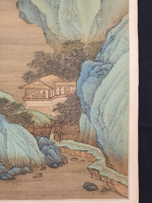 Lot 142 - A LANDSCAPE PAINTING. Ink and colour on...