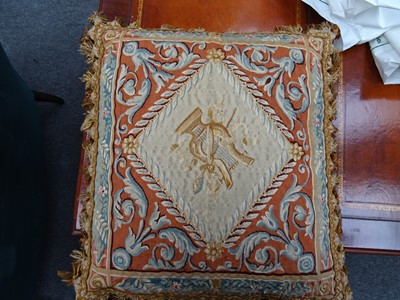 Lot 370 - FRENCH AUBUSSON TAPESTRY CUSHIONS, 19TH CENTURY