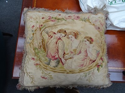 Lot 370 - FRENCH AUBUSSON TAPESTRY CUSHIONS, 19TH CENTURY