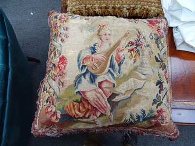 Lot 370 - FRENCH AUBUSSON TAPESTRY CUSHIONS, 19TH CENTURY