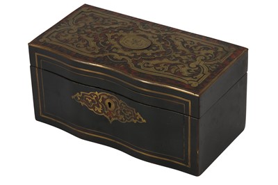 Lot 109 - FRENCH BOULLE WORK AND EBONISED WOOD BOX, 19TH CENTURY