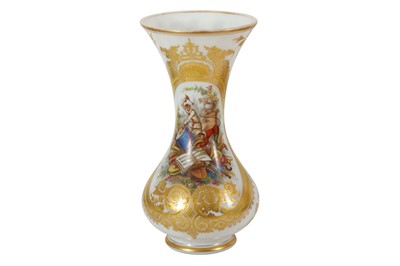 Lot 264 - A BOHEMIAN WHITE OPALINE GLASS VASE, 19TH CENTURY