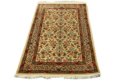 Lot 86 - AN EXTREMELY FINE SIGNED SILK QUM RUG, CENTRAL PERSIA