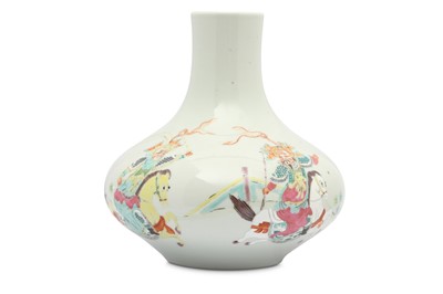 Lot 152 - A CHINESE FAMILLE ROSE 'WARRIORS' VASE.