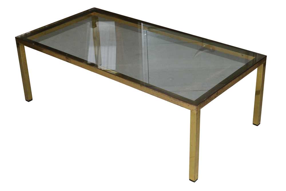 Lot 159 - A RECTANGULAR PLATED METAL COFFEE TABLE, CIRCA 1970'S