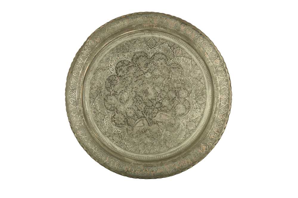 Lot 192 - A LARGE TINNED COPPER CIRCULAR TRAY