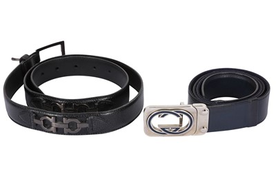 Lot 760 - TWO DESIGNER BELTS - SALVATORE FERRAGAMO AND GUCCI