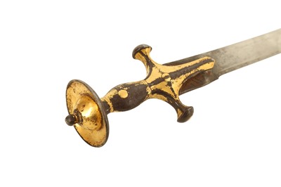 Lot 127 - A GOLD-DAMASCENED (KOFTGARI) STEEL TULWAR (SWORD)