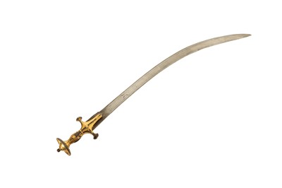 Lot 127 - A GOLD-DAMASCENED (KOFTGARI) STEEL TULWAR (SWORD)