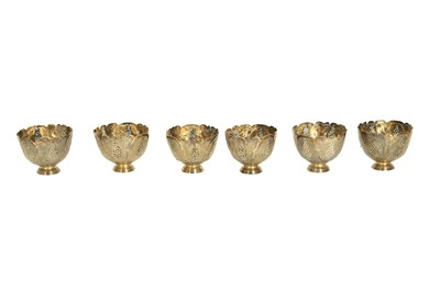 Lot 211 - SIX PARCEL-GILT ZARFS