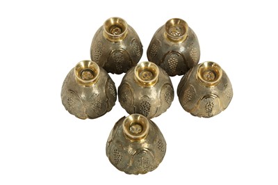 Lot 211 - SIX PARCEL-GILT ZARFS