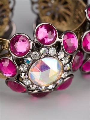 Lot 74 - Lawrence Vrba Pink Crystal Embellished Cuff